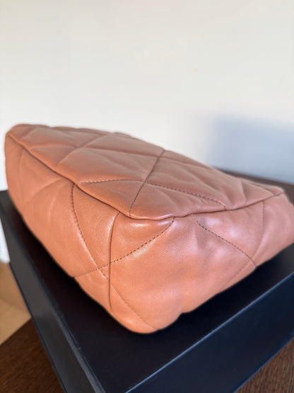 Pre-owned Chanel 19 Large Caramel Lambskin Flap Bag