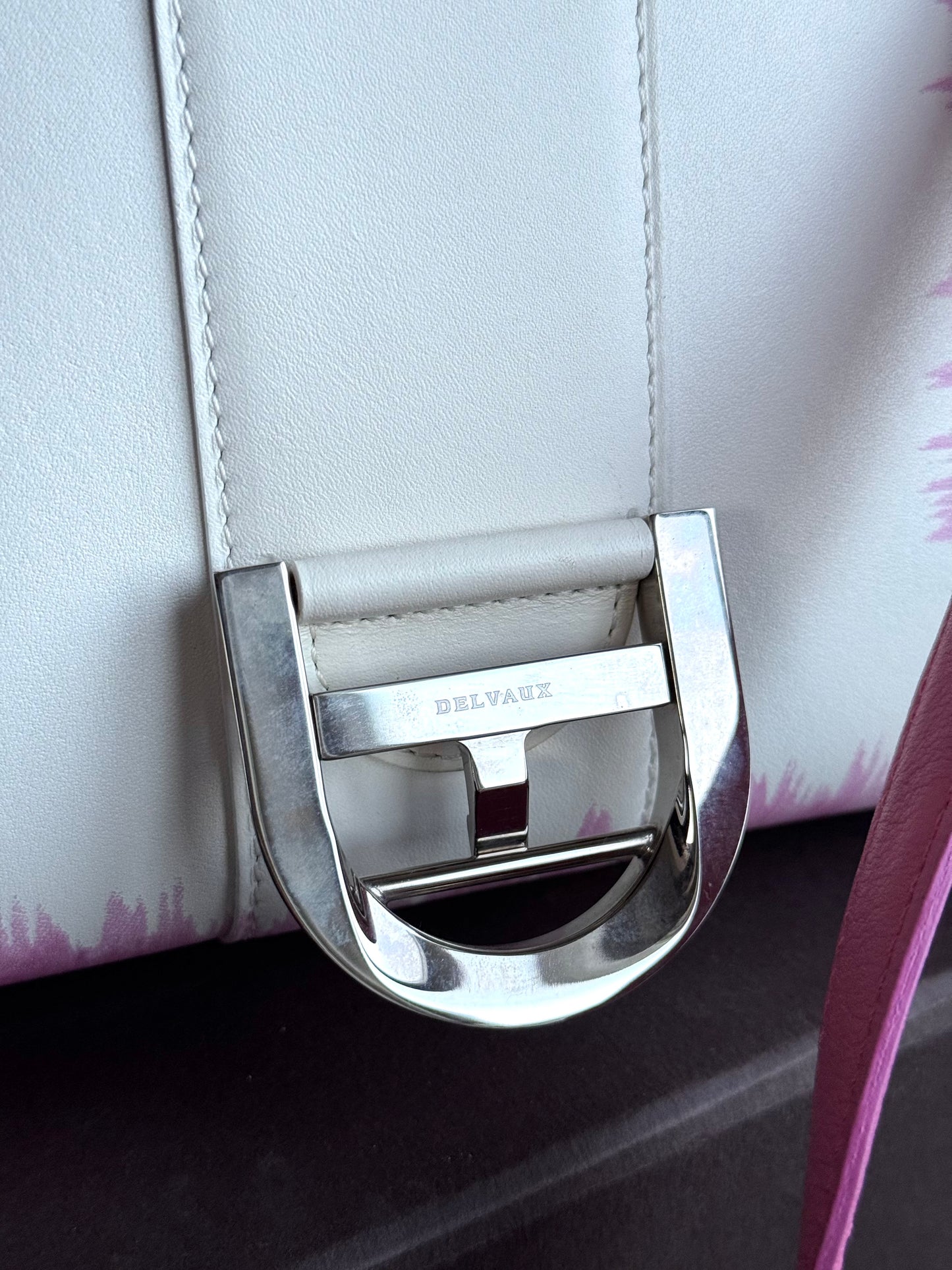 Pre-owned Delvaux Brillant Mini Flamingo Oeillet Leather Bag