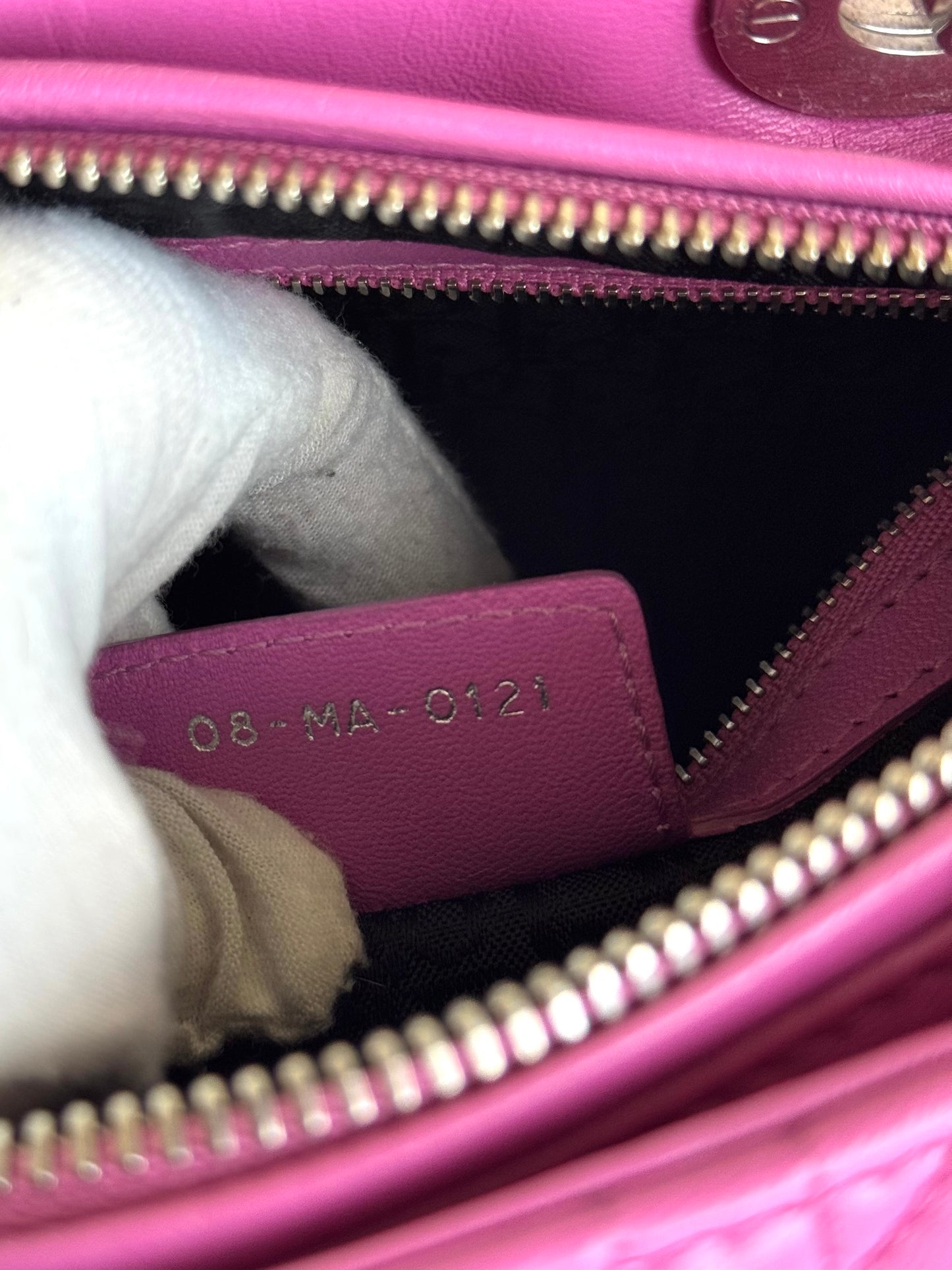 Pre-owned Dior Lady Dior Medium Pink Lambskin Bag