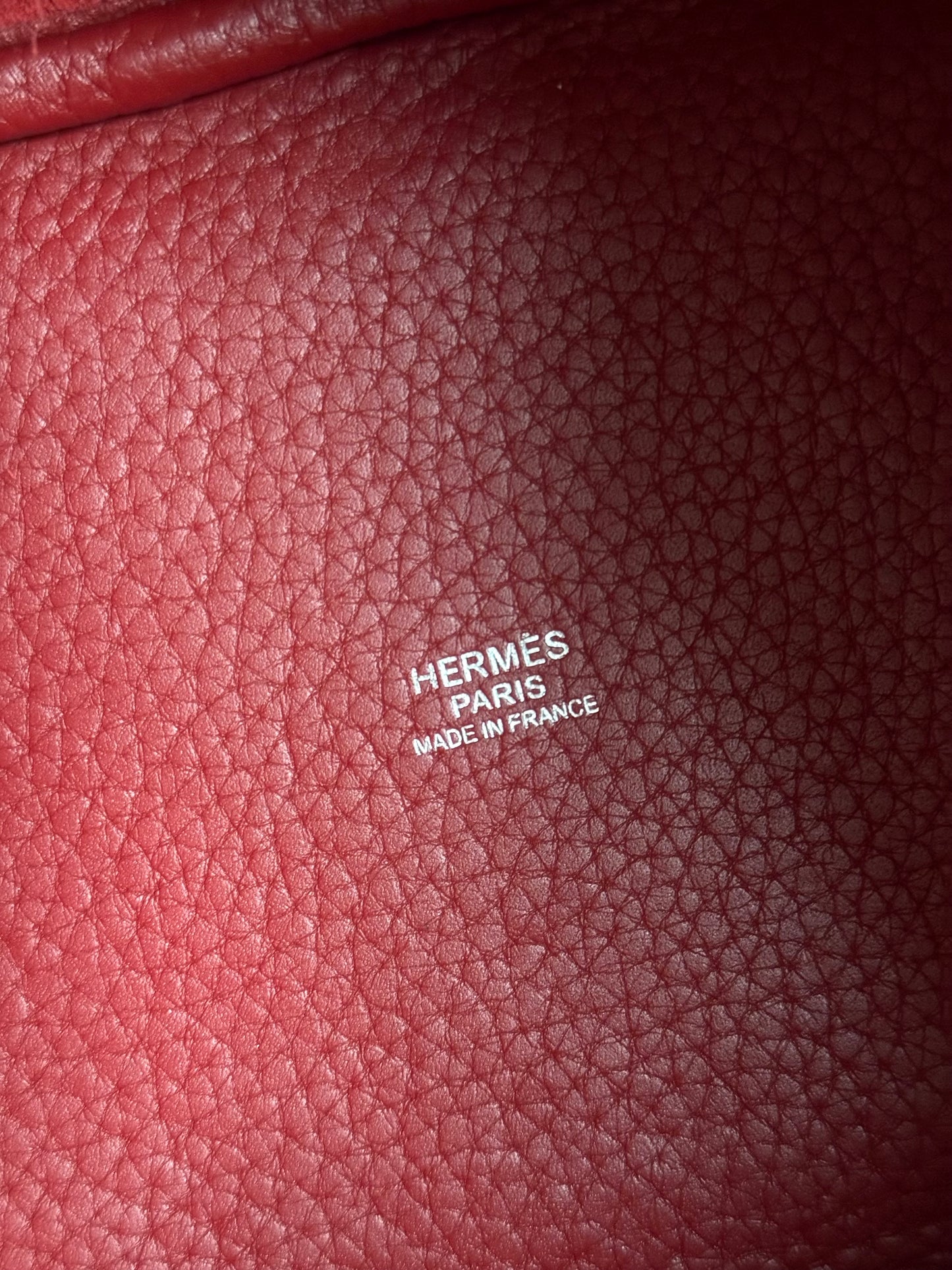 Pre-owned Hermès Picotin 18 Clemence Rouge Grenade Handle Bag
