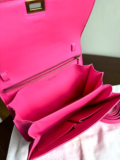 Pre-owned Céline Classic Box Medium Pink Python Bag