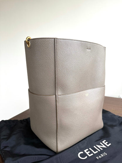 Pre-owned Céline Seau Sangle Taupe Leather Tote Bag
