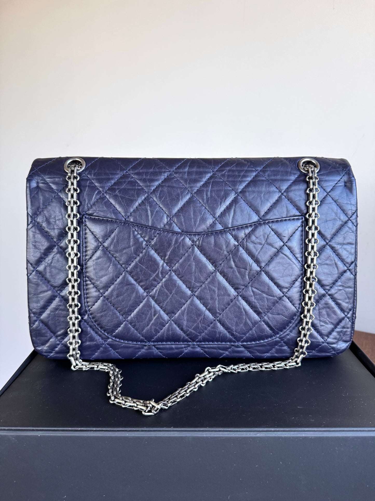 Pre-owned Chanel 2.55 Reissue Maxi 227 Purple Calfskin Flap Bag