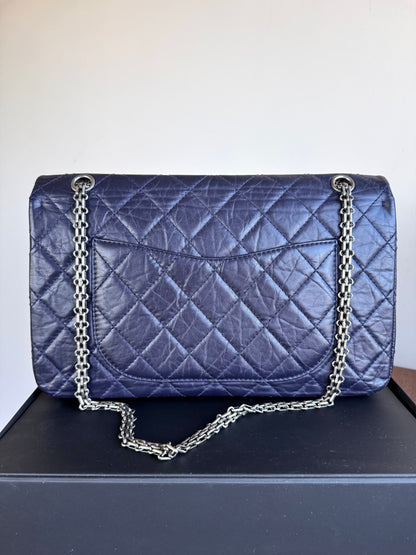 Pre-owned Chanel 2.55 Reissue Maxi 227 Purple Calfskin Flap Bag