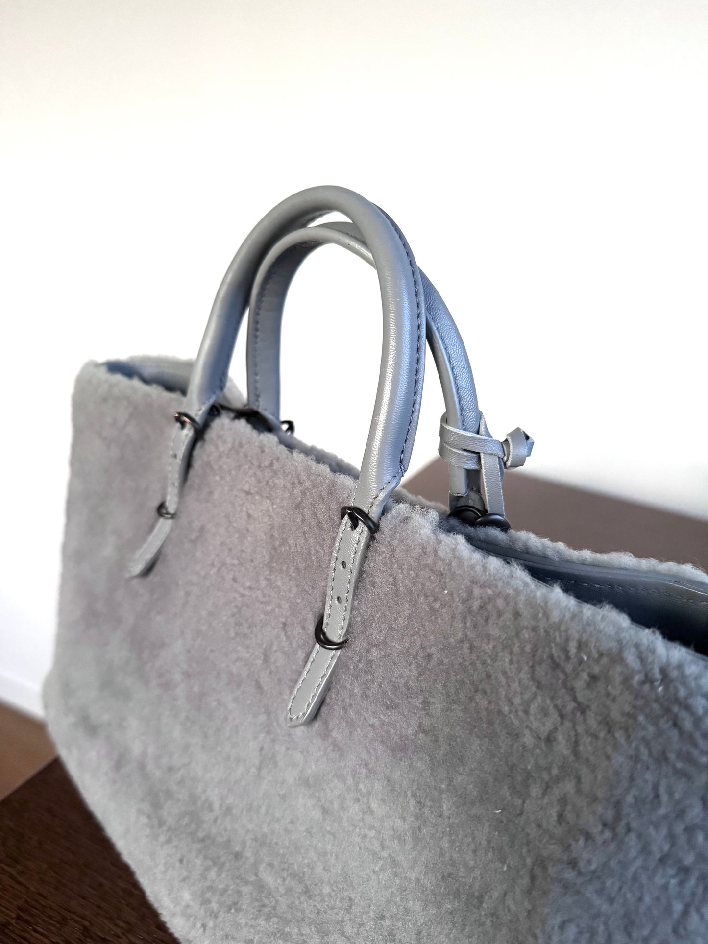 Pre-owned Balenciaga Papier Merino Wool Grey Tote Bag