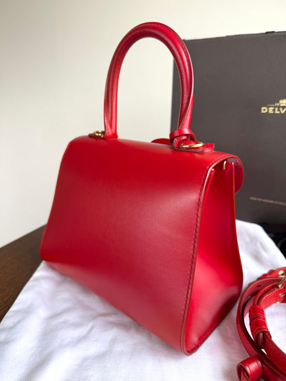 Pre-owned Delvaux Brillant Mini Swarovski Red Box Leather Bag Limited Edition