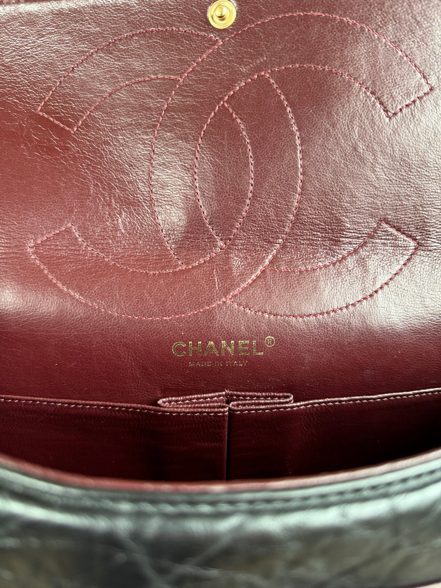 Pre-owned Chanel 2.55 Maxi 227 Black Leather Flap Bag