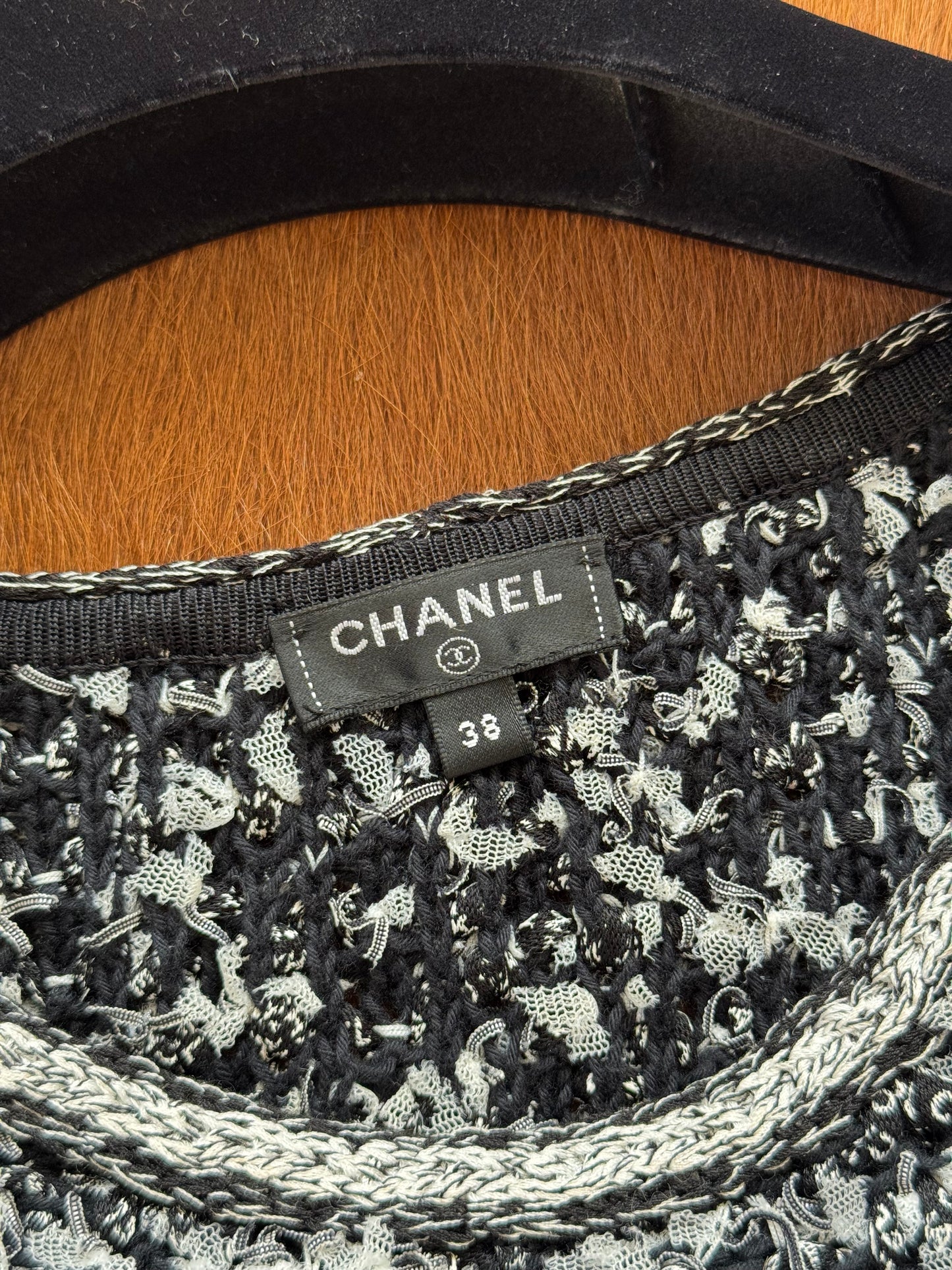 Pre-owned Chanel Black White Cotton Silk Dress