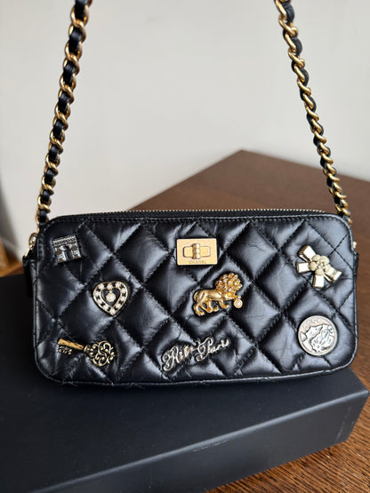 Pre-owned Chanel 2.55 Chain Wallet Lucky Charms Clutch Bag