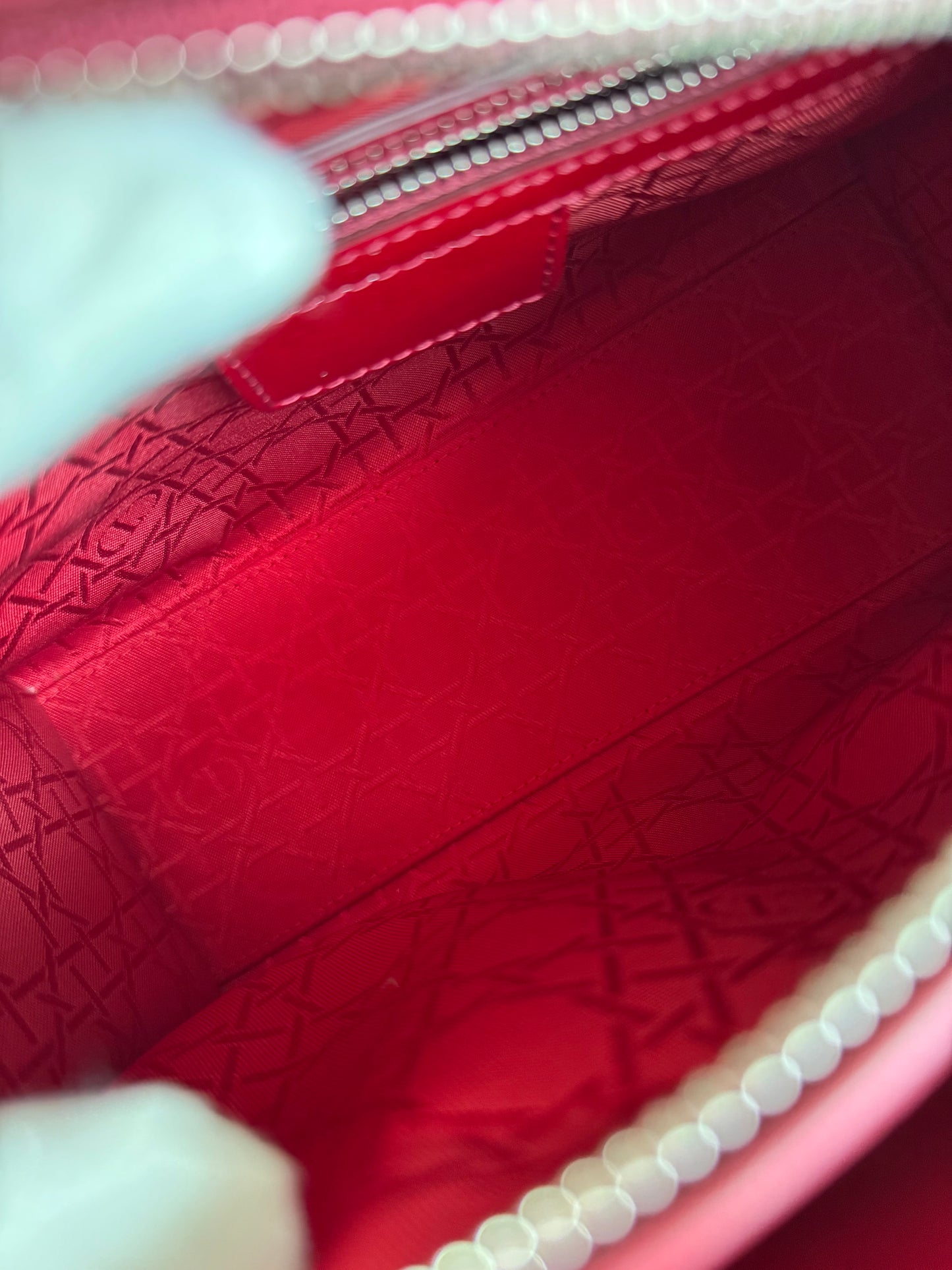 Pre-owned Dior Lady Dior Medium Burgundy Patent Leather Bag