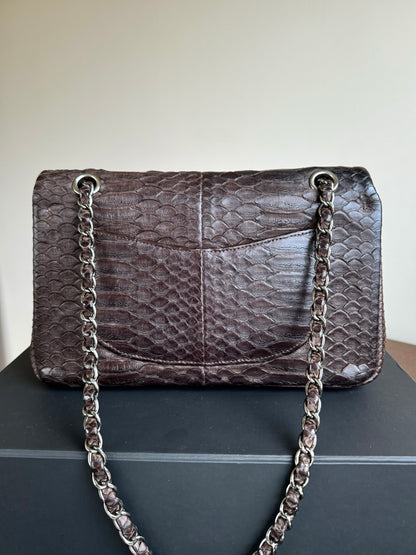 Pre-owned Chanel Timeless Classic Standard Python Flap Bag