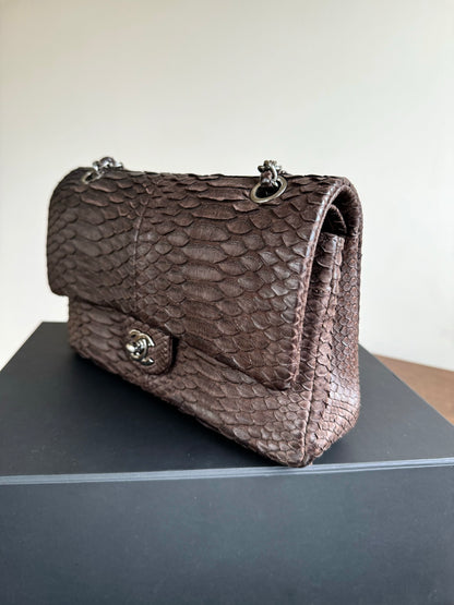 Pre-owned Chanel Timeless Classic Standard Python Flap Bag