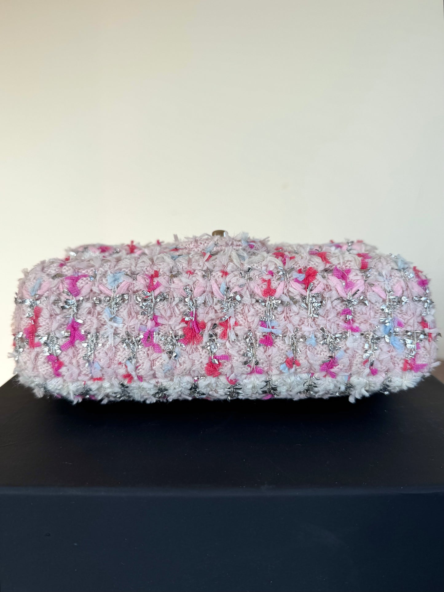 Pre-owned Chanel Timeless Mini Rectangle Pink Tweed Flap Bag