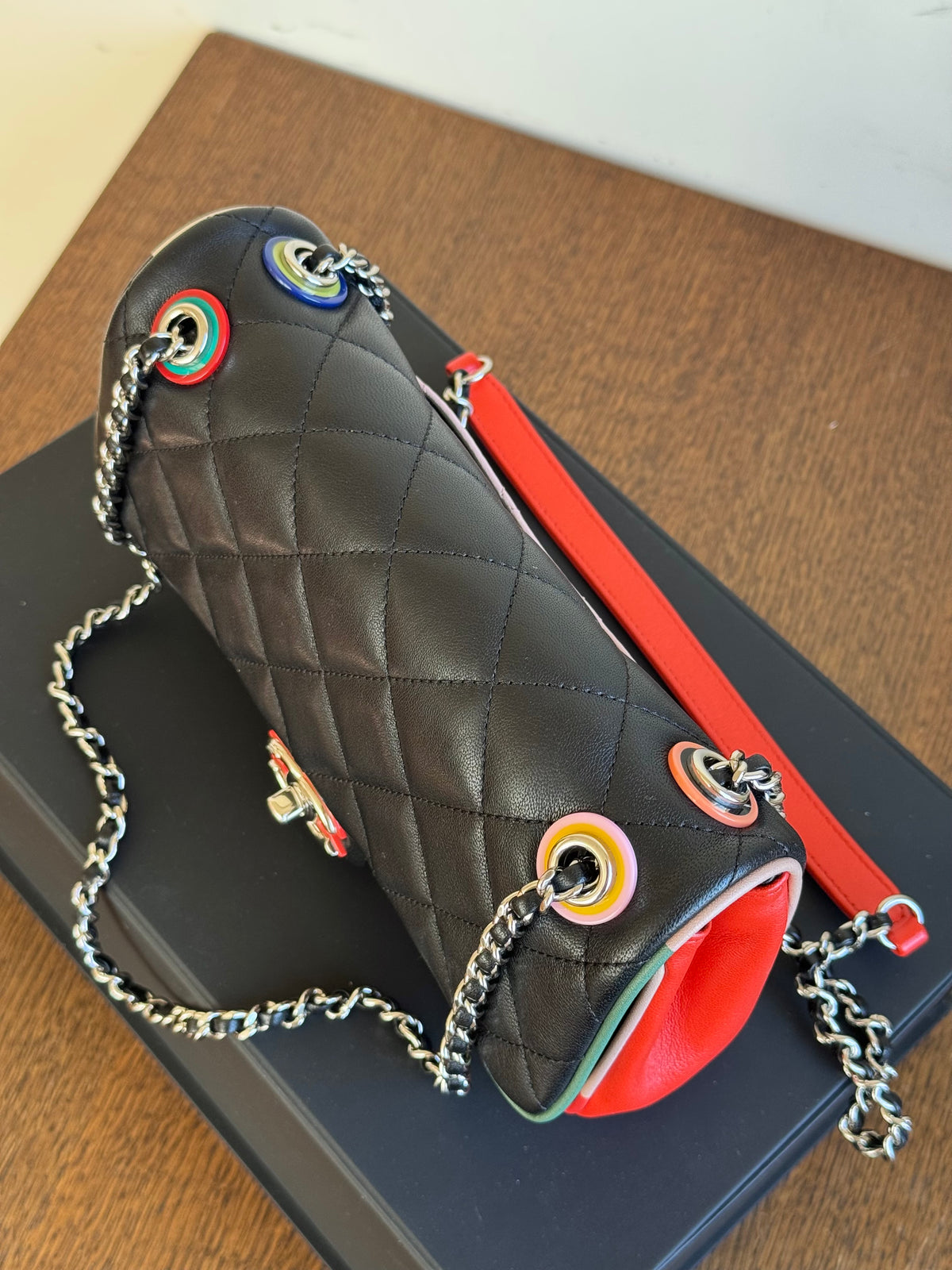 Pre-owner Chanel Timeless Small Cuba Color Lambskin Flap Bag