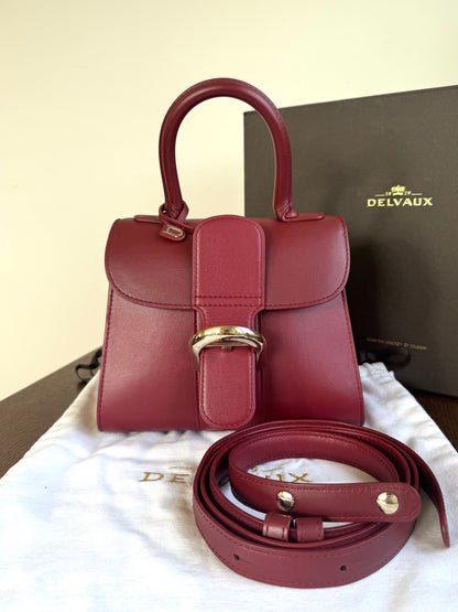 Pre-owned Delvaux Brillant Mini Burgundy Leather Bag