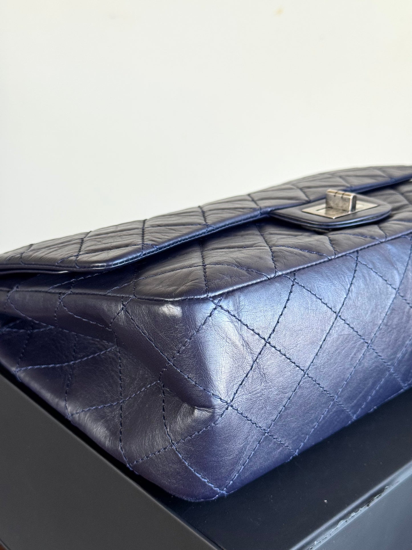 Pre-owned Chanel 2.55 Reissue Maxi 227 Purple Calfskin Flap Bag