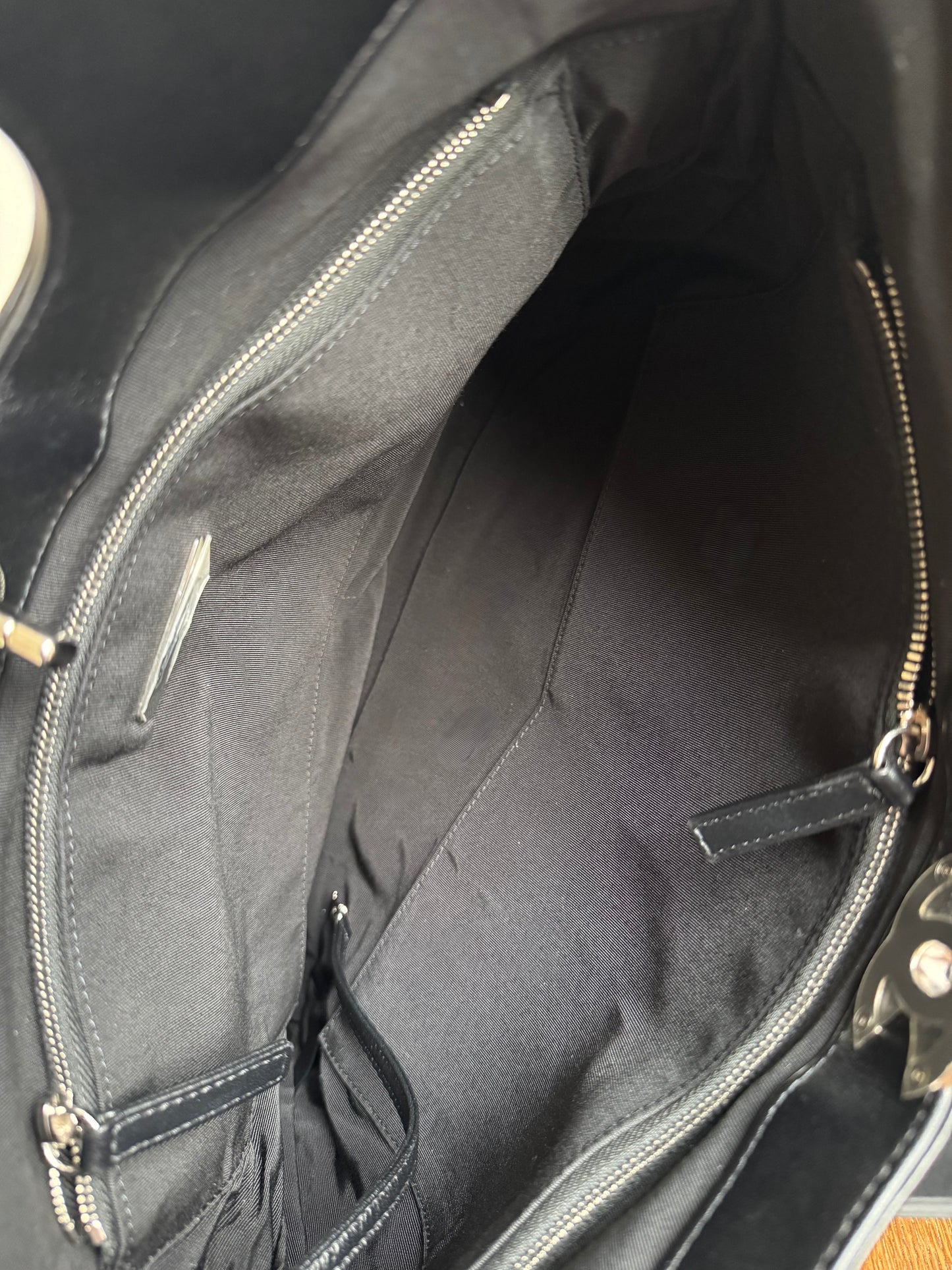 Pre-owned Chanel 31bag Large Black Purple Waxed Leather Tote Bag