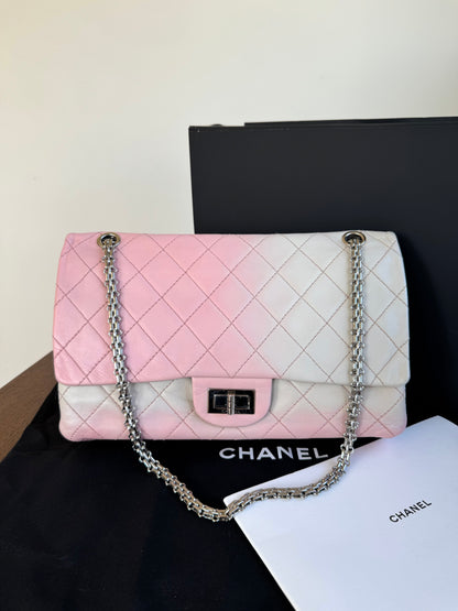 Pre-owned Chanel 2.55 Reissue Maxi 227 Rose Degrade Lambskin Flap Bag