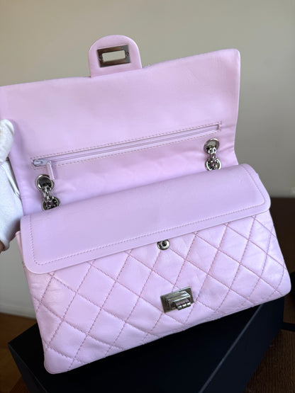 Pre-owned Chanel 2.55 Reissue 226 Large Pink Leather Flap Bag