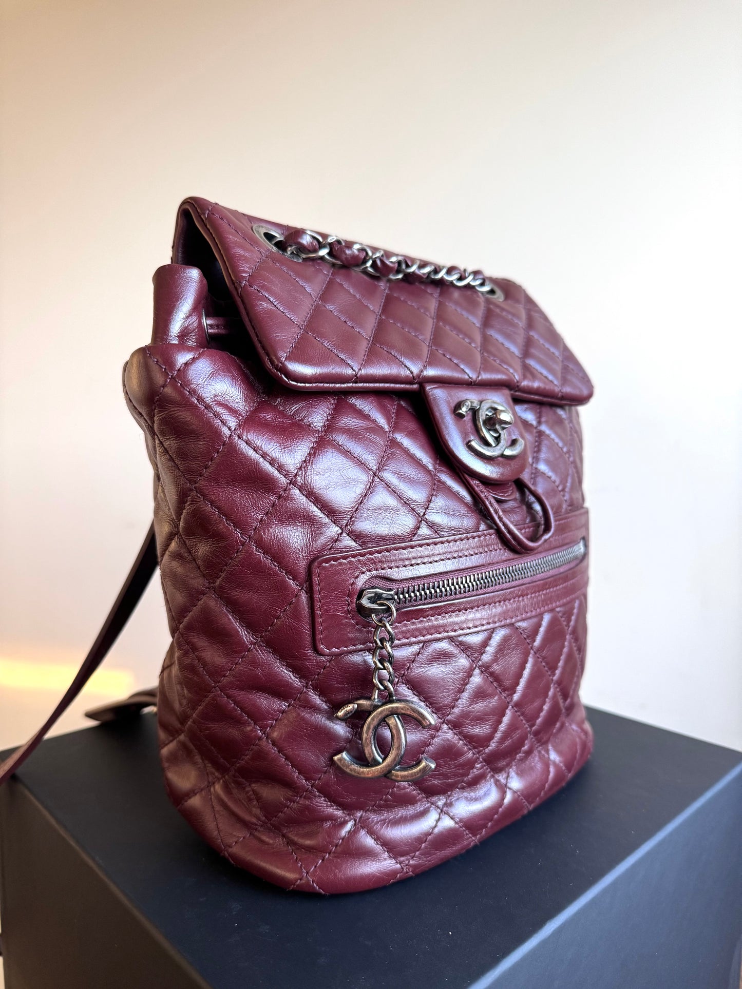 Chanel Paris-Salzburg Mountain Small Burgundy Leather Backpack