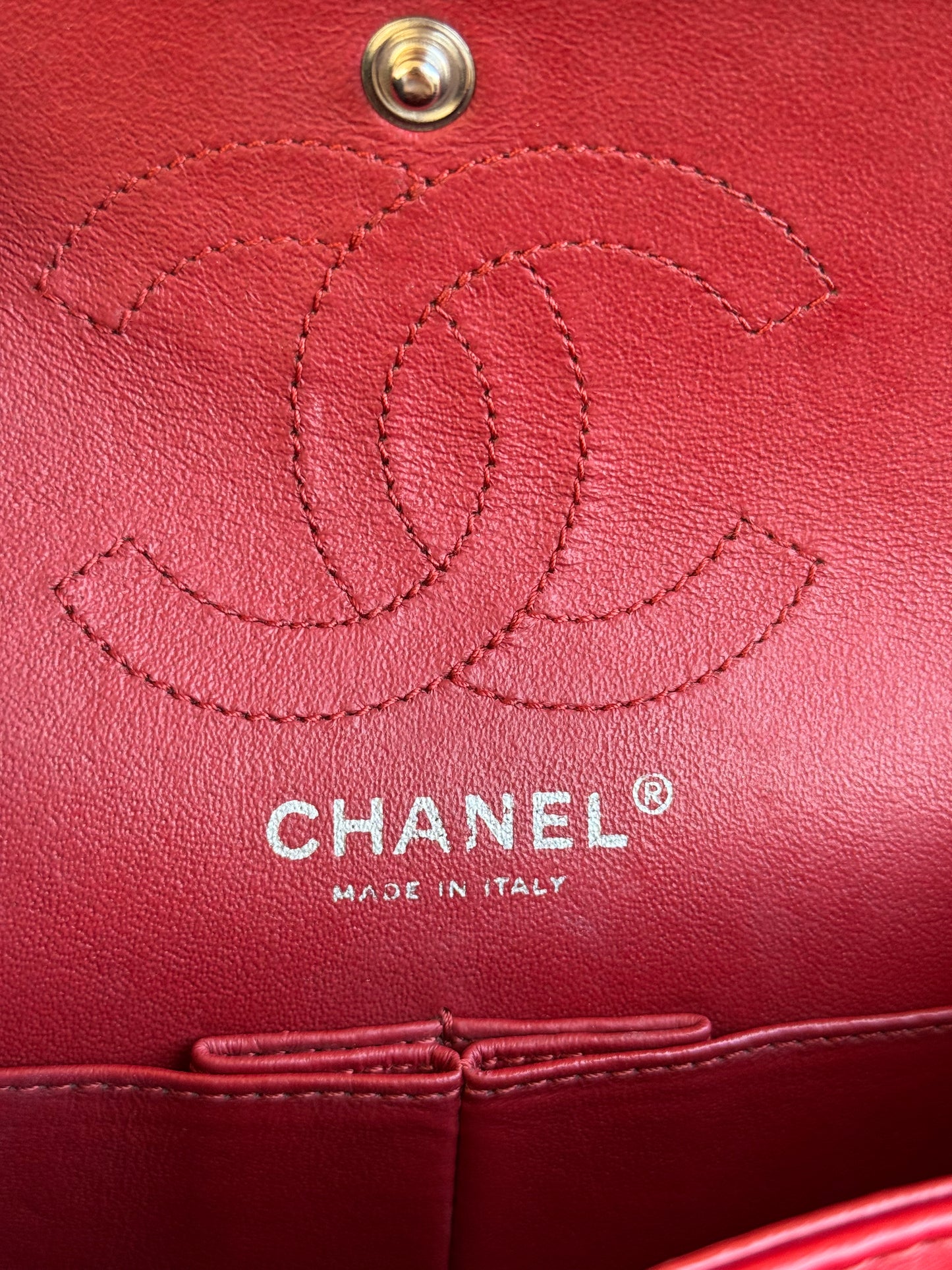 Pre-owned Chanel 2.55 Reissue Small 224 Red Leather Flap Bag