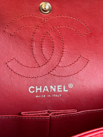Pre-owned Chanel 2.55 Reissue Small 224 Red Leather Flap Bag