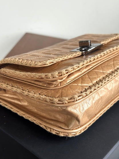 Pre-owned Chanel Chocolat Quilt Reissue Gold Leather Flap Bag