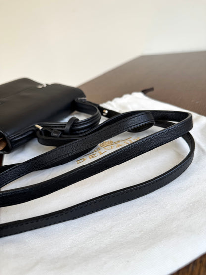 Pre-owned Delvaux Tempête Micro Black Calfskin Bag
