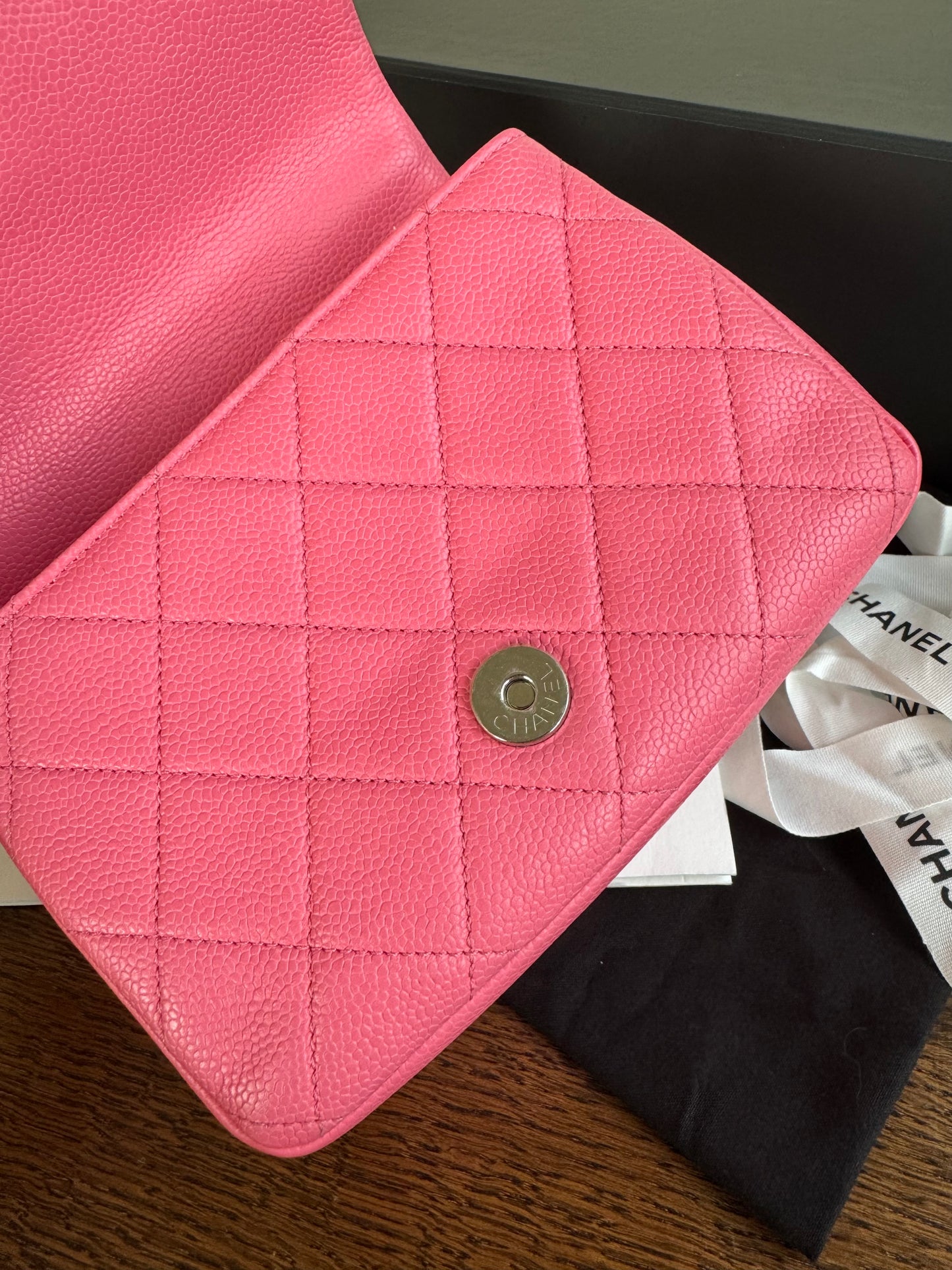 Pre-owned Chanel Timeless Mini Square Incognito Pink Caviar Flap Bag