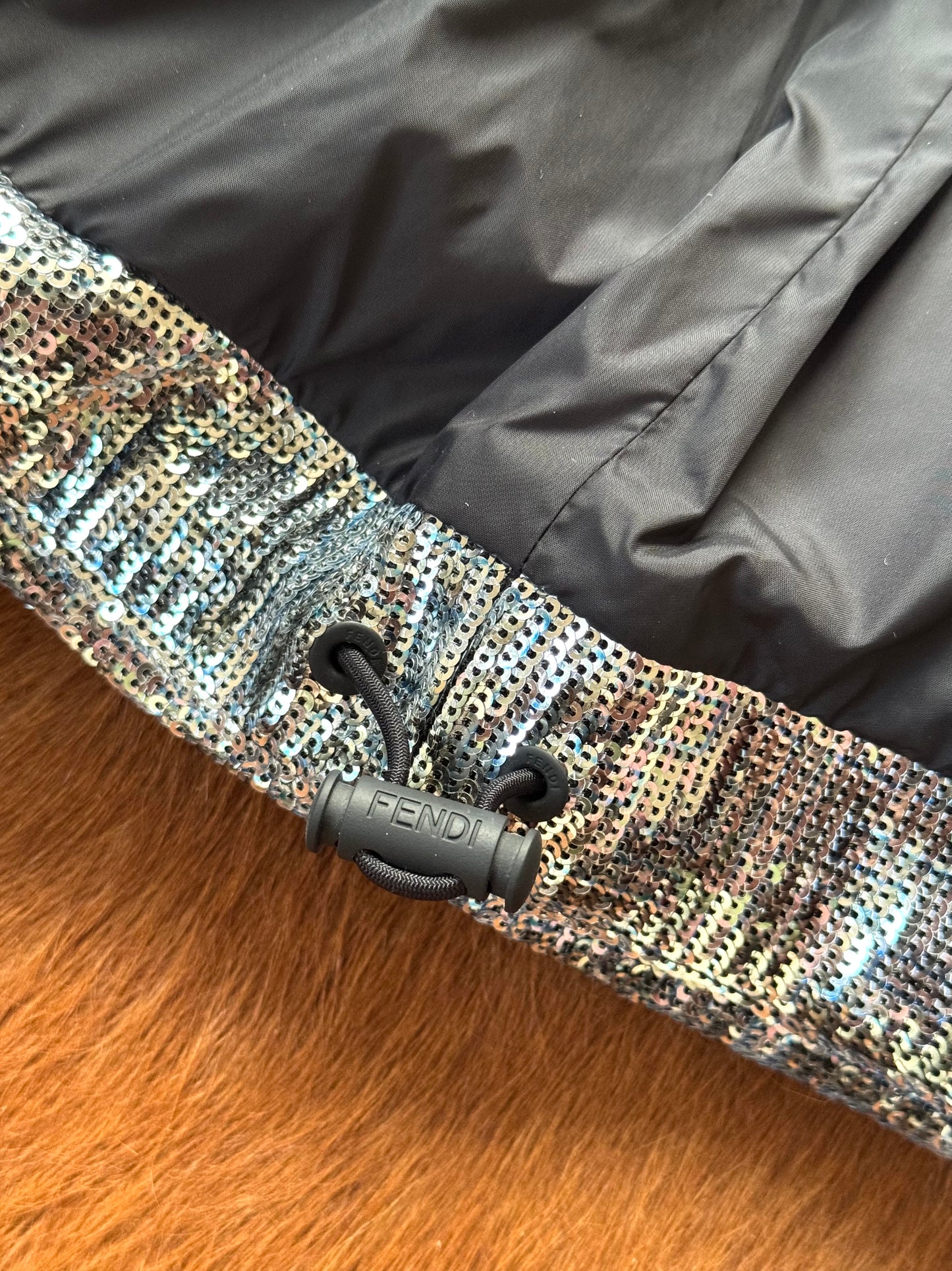 Pre-owned Fendi Silver Full Bomber Down Jacket