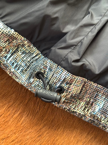 Pre-owned Fendi Silver Full Bomber Down Jacket