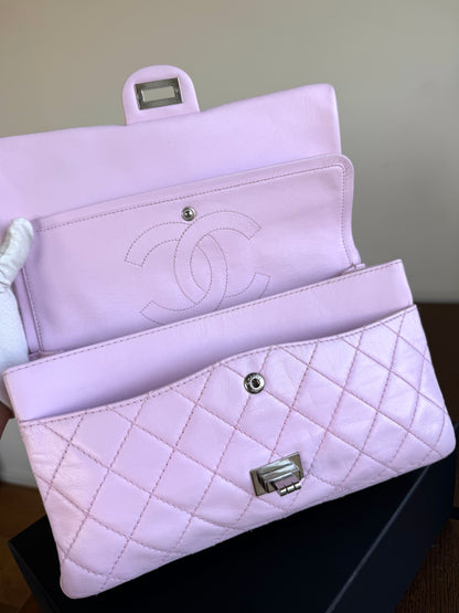 Pre-owned Chanel 2.55 Reissue 226 Large Pink Leather Flap Bag