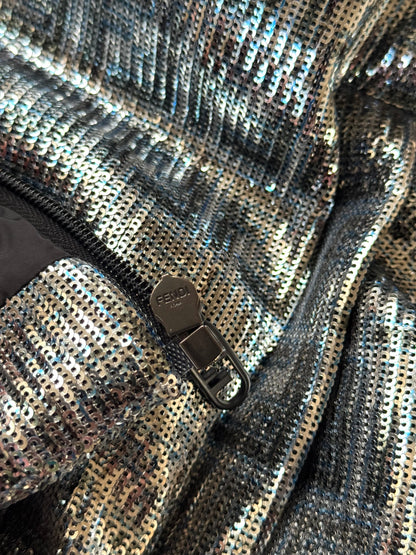 Pre-owned Fendi Silver Full Bomber Down Jacket