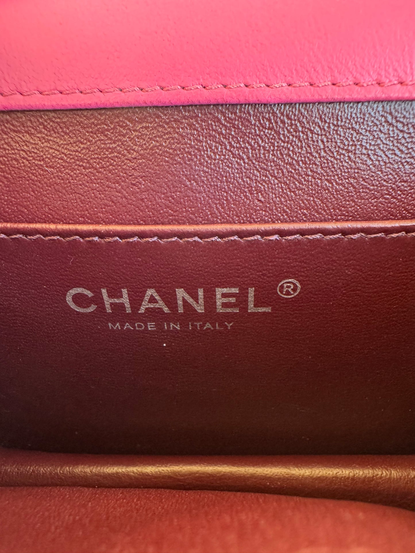 Pre-owned Chanel Crossing Time Mini Pink Leather Flap Bag