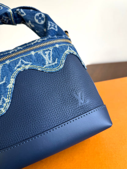 Pre-owned Louis Vuitton x Nigo Monogram Blue Denim Japanese Cruiser Bag