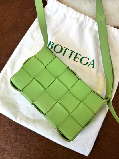 Pre-owned Bottega Veneta Cassette Green Lambskin Flap Bag