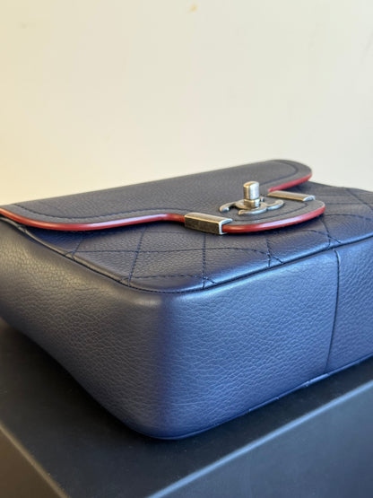 Pre-owned Chanel Archi Chic Navy Blue Leather Flap Bag