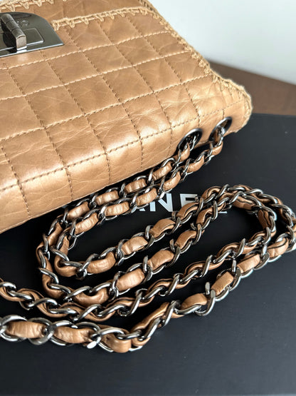 Pre-owned Chanel Chocolat Quilt Reissue Gold Leather Flap Bag