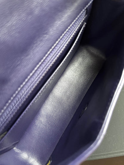 Pre-owned Chanel Timeless Mini Rectangle Purple Leather Bag