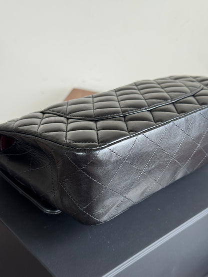 Pre-owned Chanel Timeless Classic Medium Black Lambskin Flap Bag