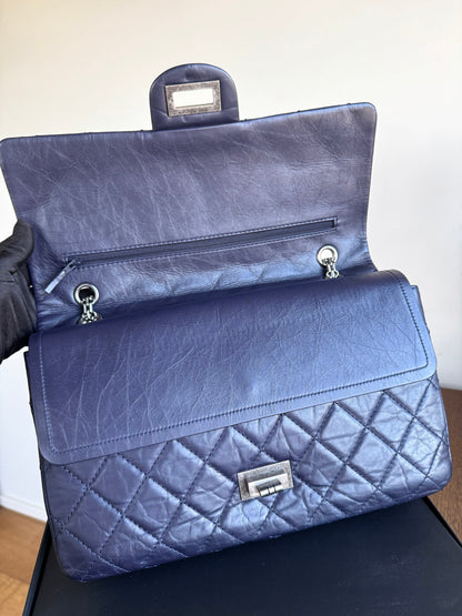 Pre-owned Chanel 2.55 Reissue Maxi 227 Purple Calfskin Flap Bag