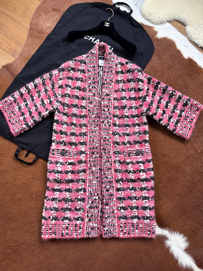 Pre-owned Chanel Paris-Salzburg Black Pink Wool Coat