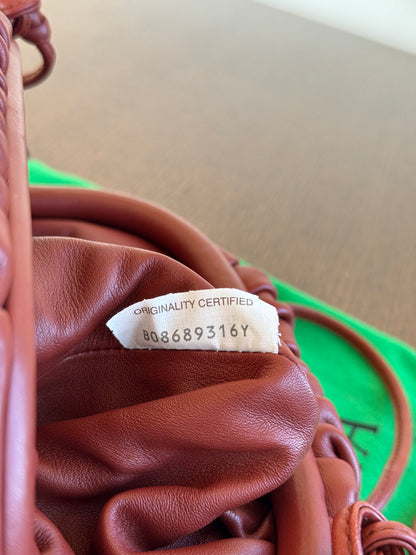 Pre-owned Bottega Veneta Mini Pouch Burgundy Lambskin Crossbody Bag