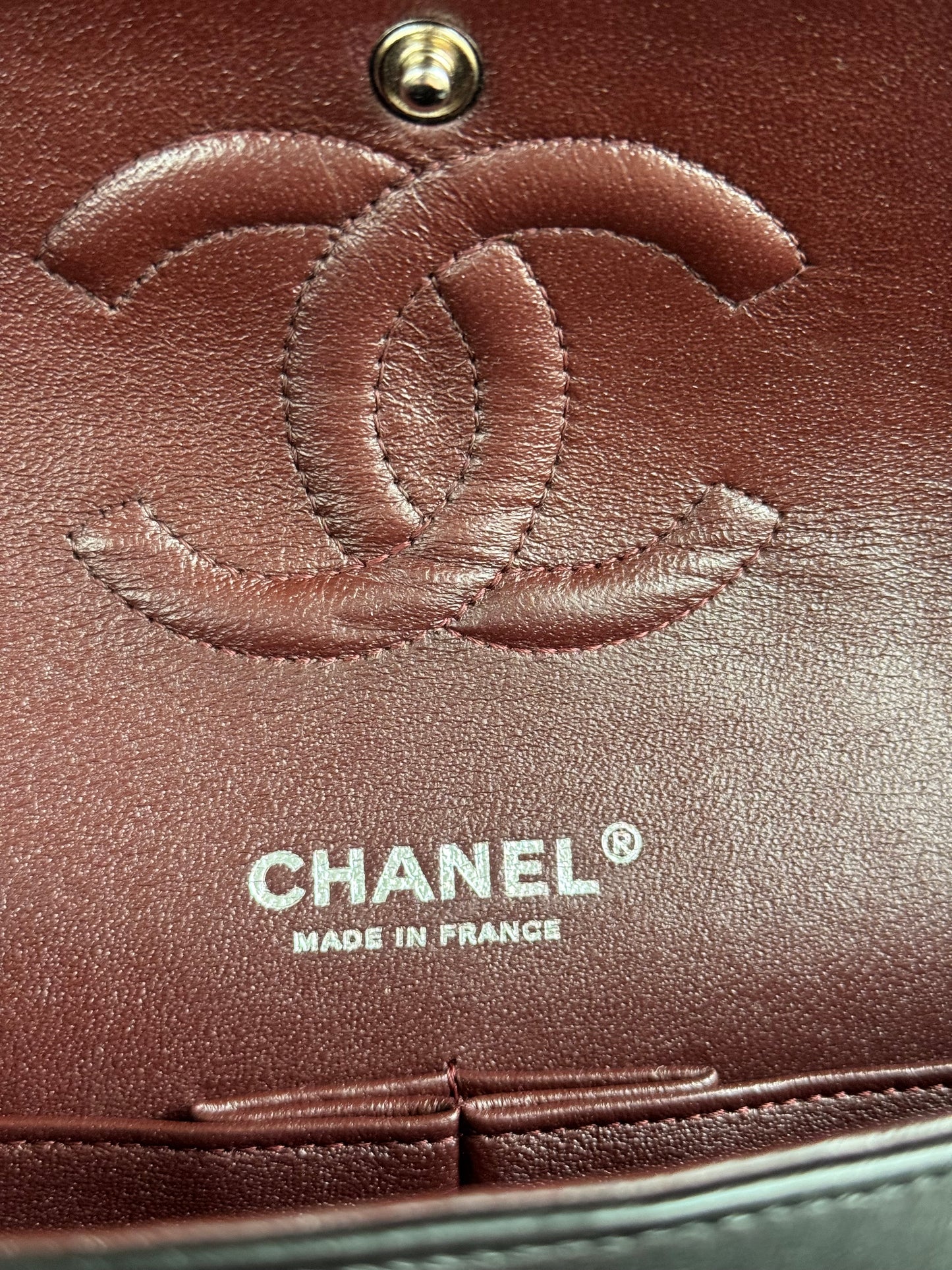 Pre-owned Chanel Timeless Classic Medium Black Lambskin Flap Bag