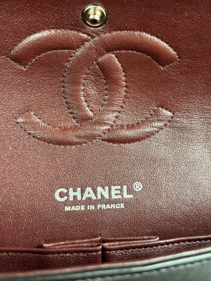 Pre-owned Chanel Timeless Classic Medium Black Lambskin Flap Bag