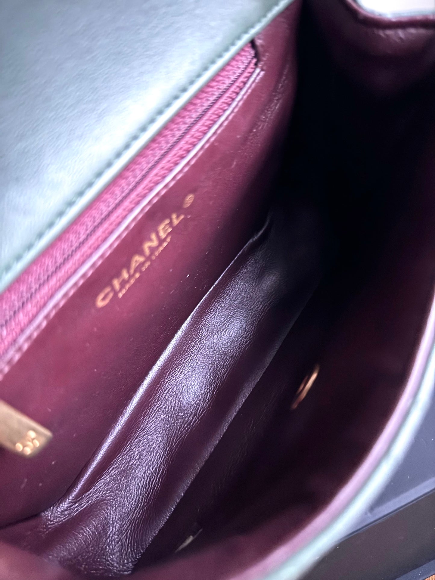 Pre-owned Chanel Diana Mini Bi-color Green Pink Leather Flap Bag