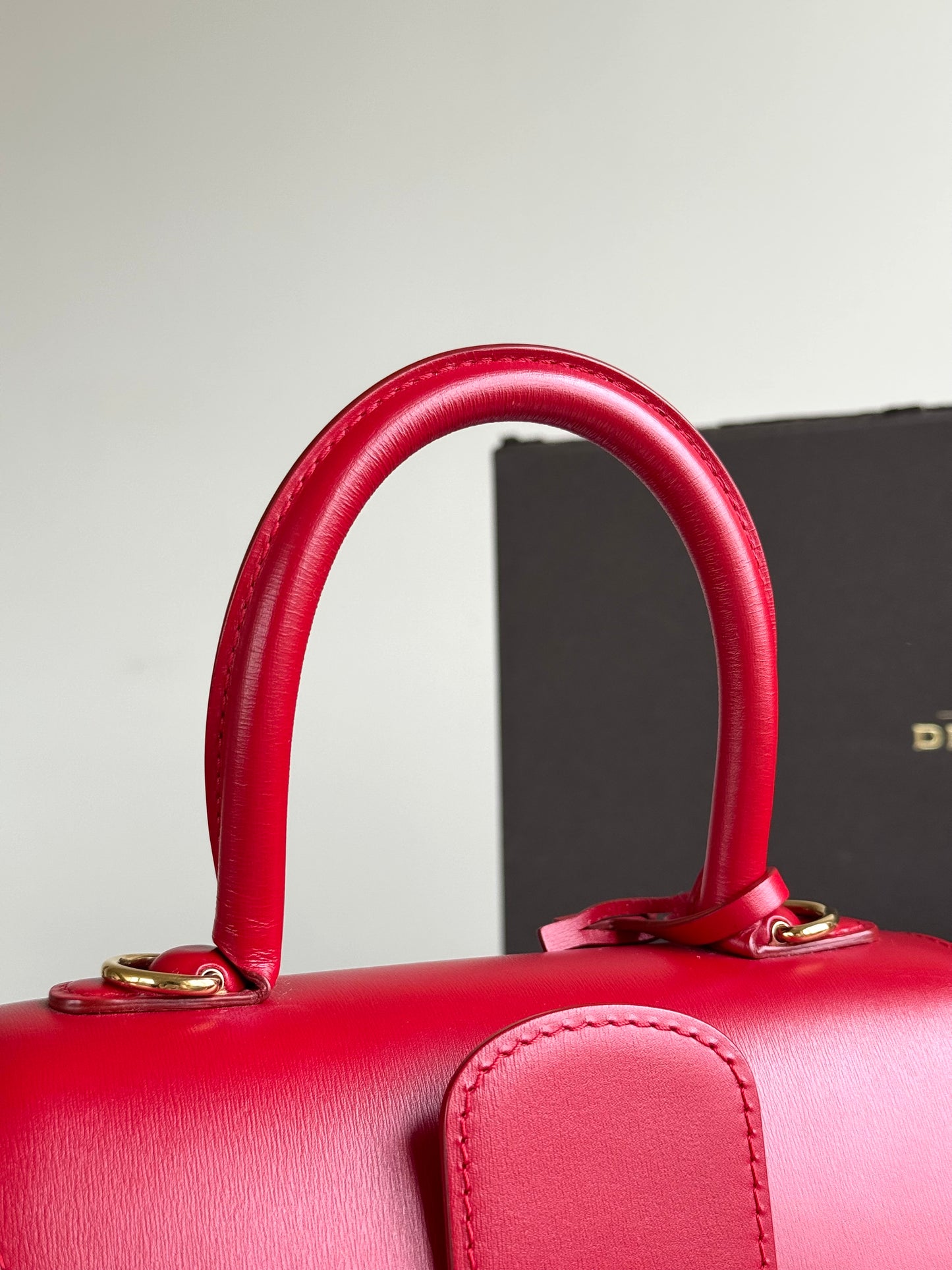 Pre-owned Delvaux Brillant Mini Swarovski Red Box Leather Bag Limited Edition