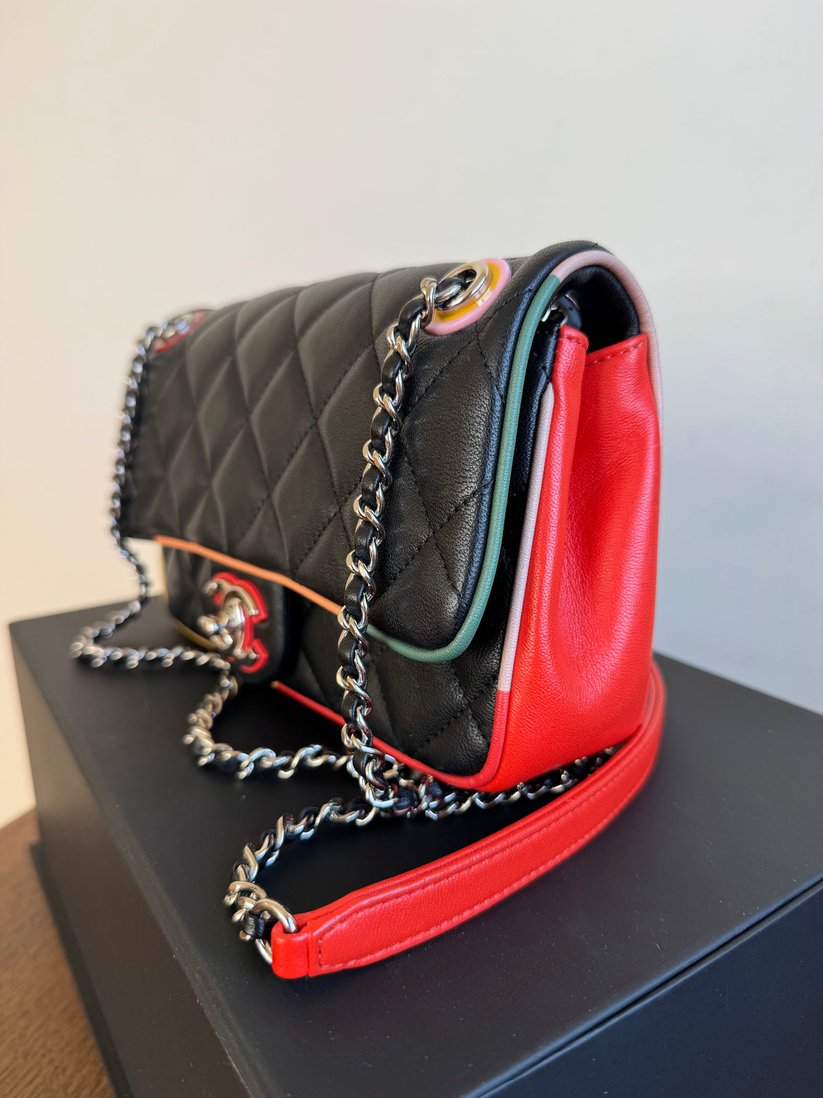 Pre-owner Chanel Timeless Small Cuba Color Lambskin Flap Bag