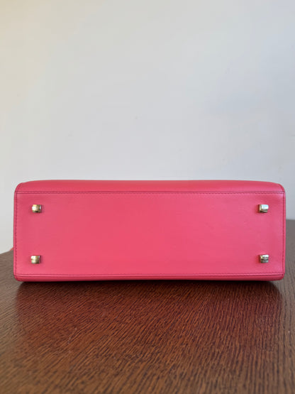 Pre-owned Delvaux Tempête MM Salmon Pink Crocodile Leather Bag