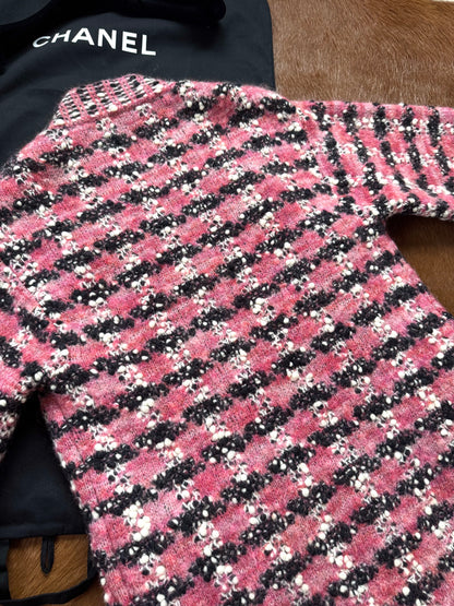 Pre-owned Chanel Paris-Salzburg Black Pink Wool Coat